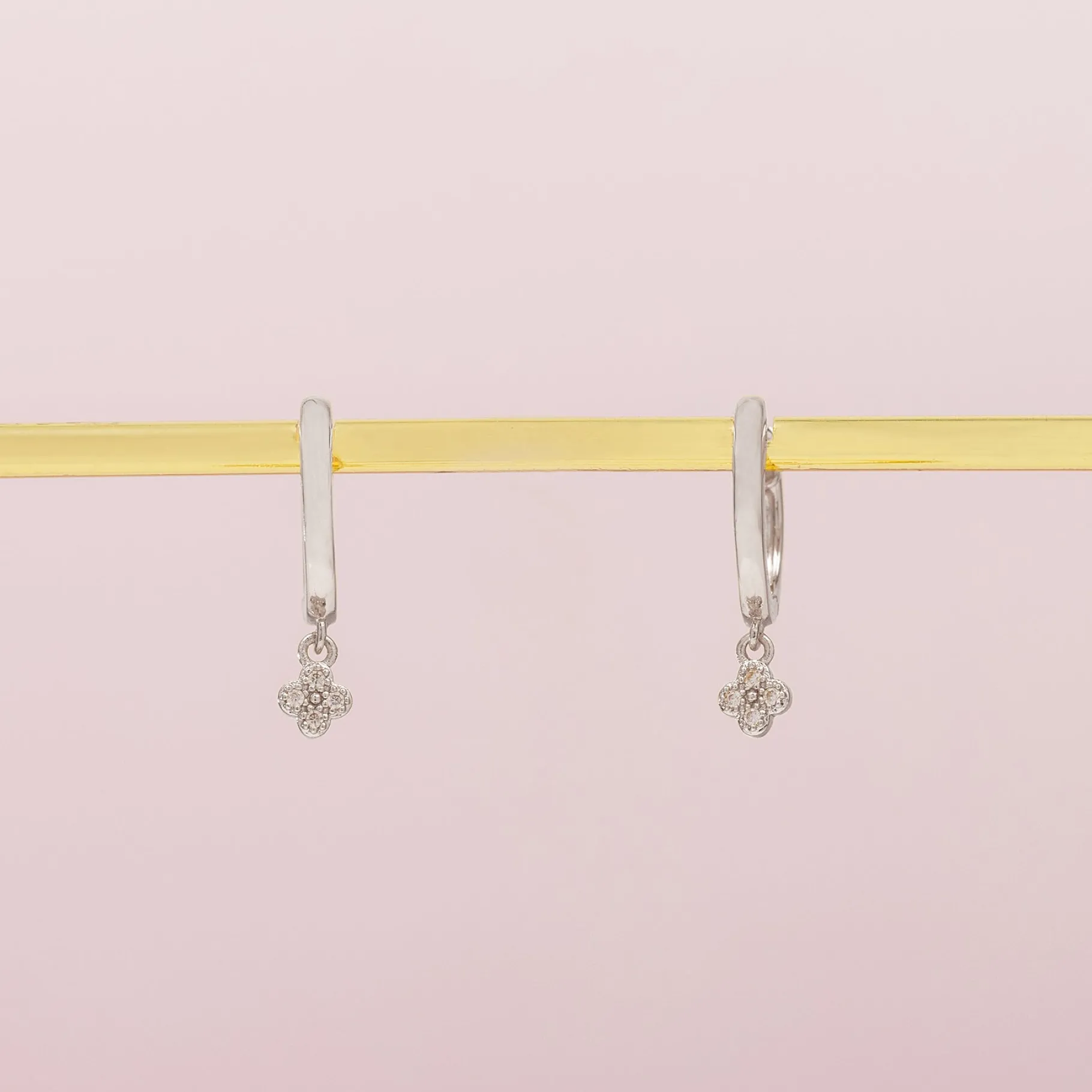 PAVOI Dangle & Threader|Huggies-Drop Clover Huggies