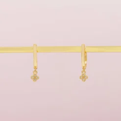 PAVOI Dangle & Threader|Huggies-Drop Clover Huggies