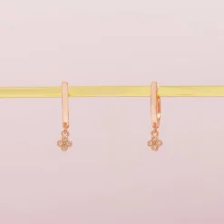 PAVOI Dangle & Threader|Huggies-Drop Clover Huggies
