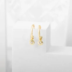 PAVOI Dangle & Threader|Hoops-Drop Hammered Hoops