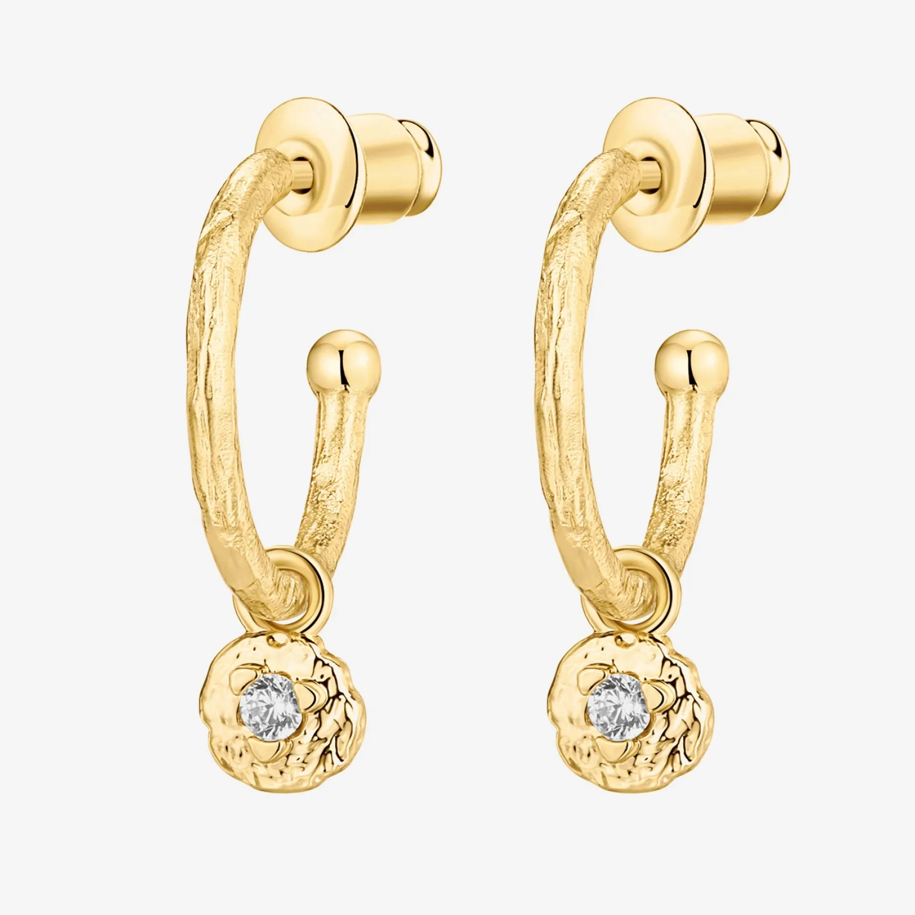 PAVOI Dangle & Threader|Hoops-Drop Hammered Hoops