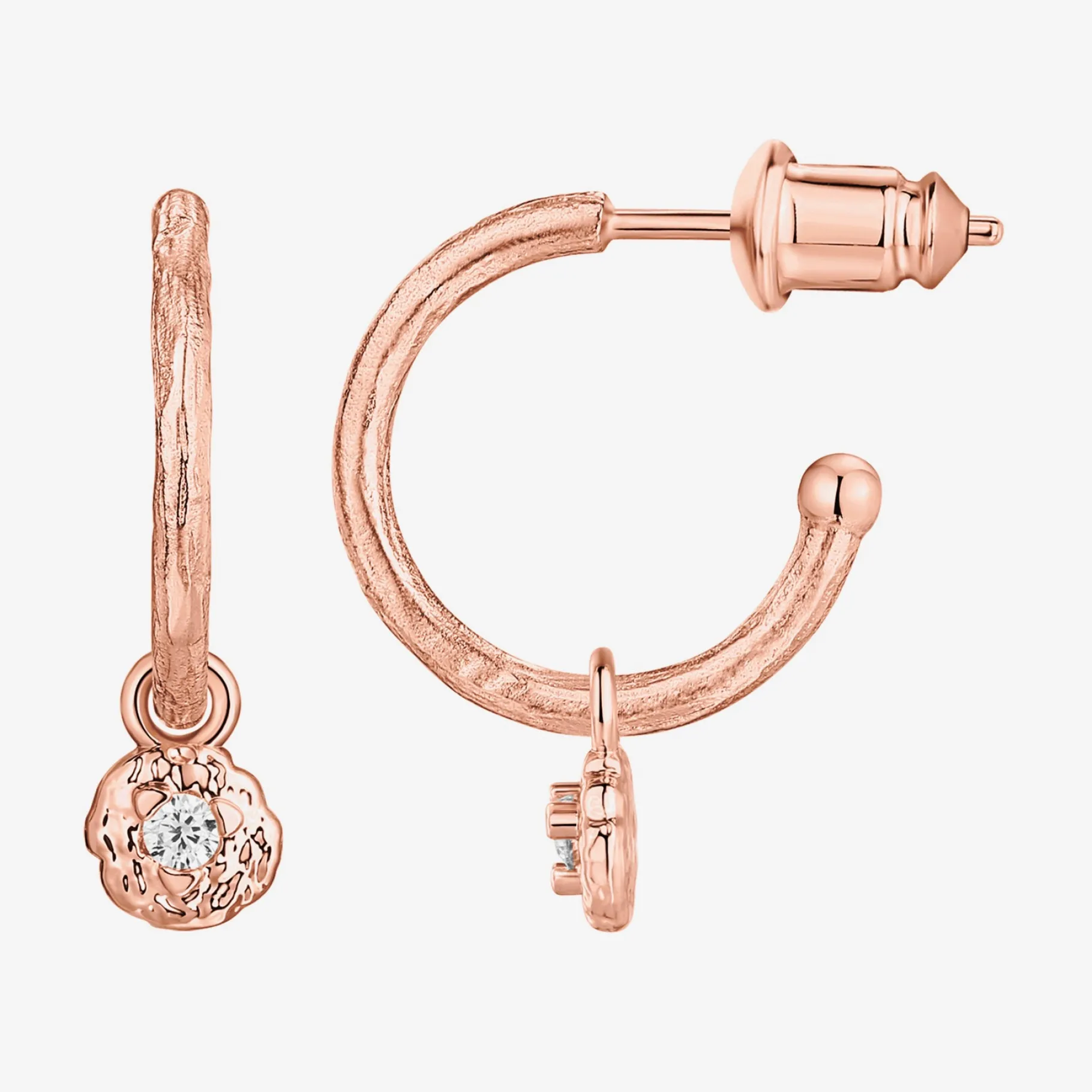 PAVOI Dangle & Threader|Hoops-Drop Hammered Hoops
