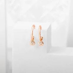 PAVOI Dangle & Threader|Hoops-Drop Hammered Hoops