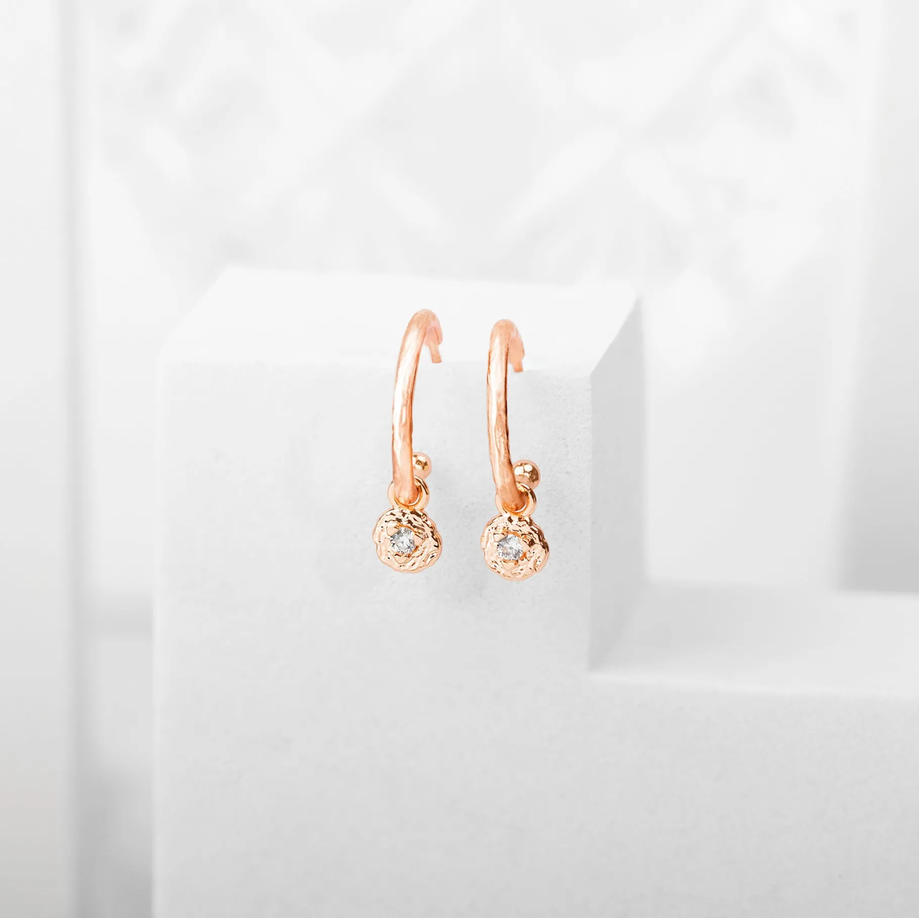 PAVOI Dangle & Threader|Hoops-Drop Hammered Hoops
