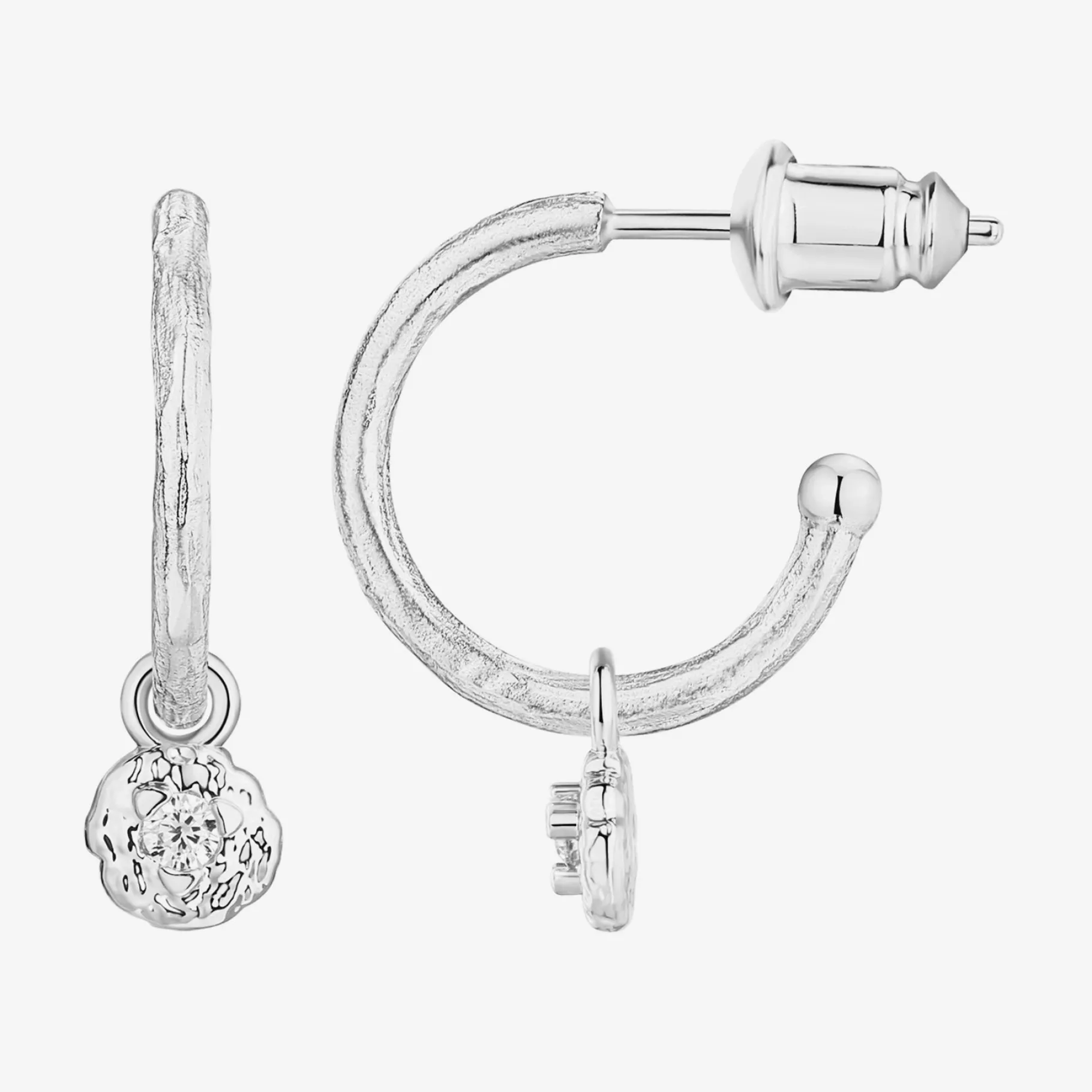 PAVOI Dangle & Threader|Hoops-Drop Hammered Hoops