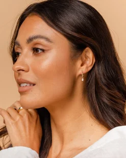 PAVOI Dangle & Threader|Hoops-Drop Hammered Hoops