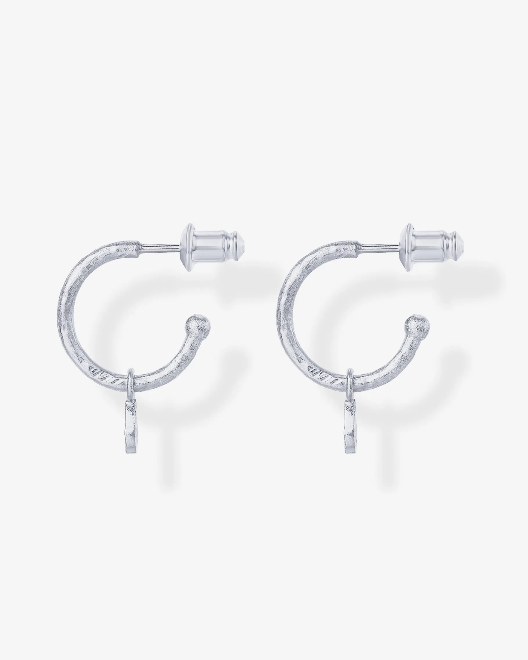 PAVOI Dangle & Threader|Hoops-Drop Hammered Hoops