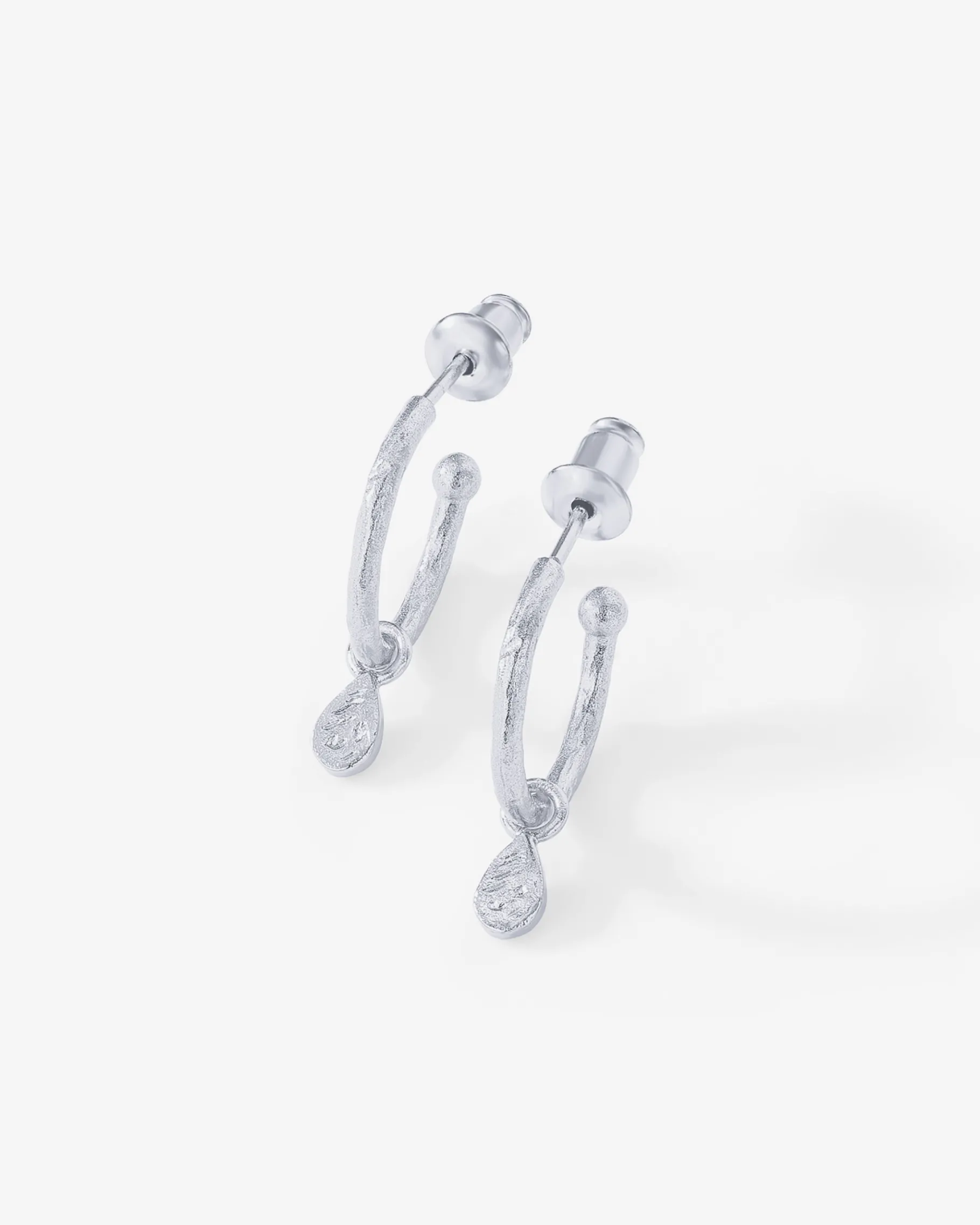 PAVOI Dangle & Threader|Hoops-Drop Hammered Hoops