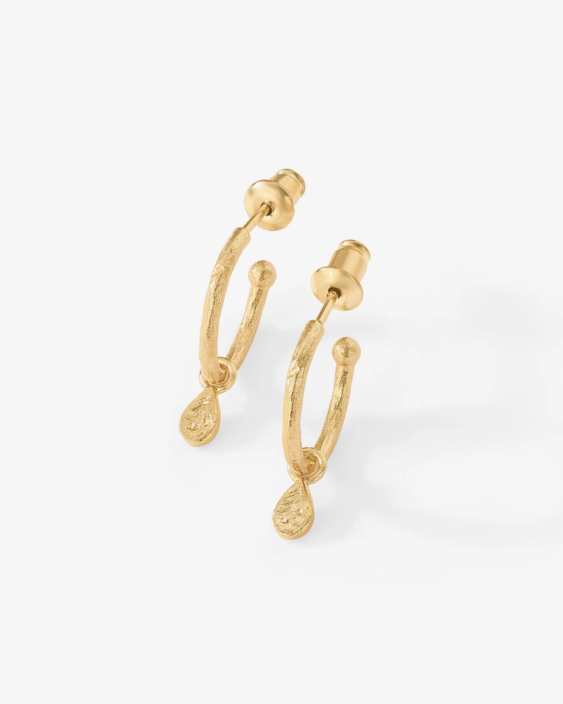 PAVOI Dangle & Threader|Hoops-Drop Hammered Hoops