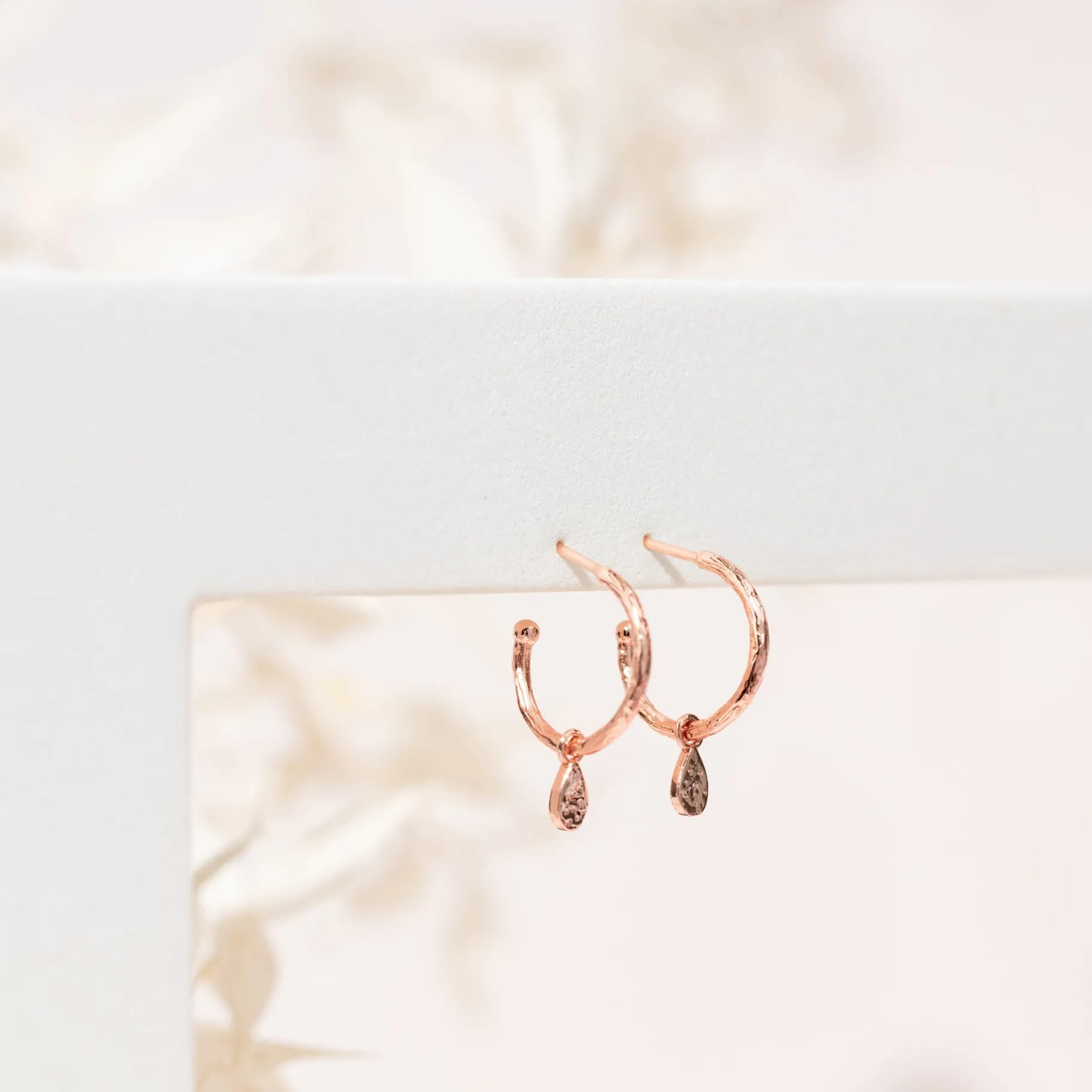 PAVOI Dangle & Threader|Hoops-Drop Hammered Hoops