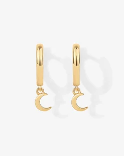 PAVOI Dangle & Threader|Huggies-Drop Moon Huggies