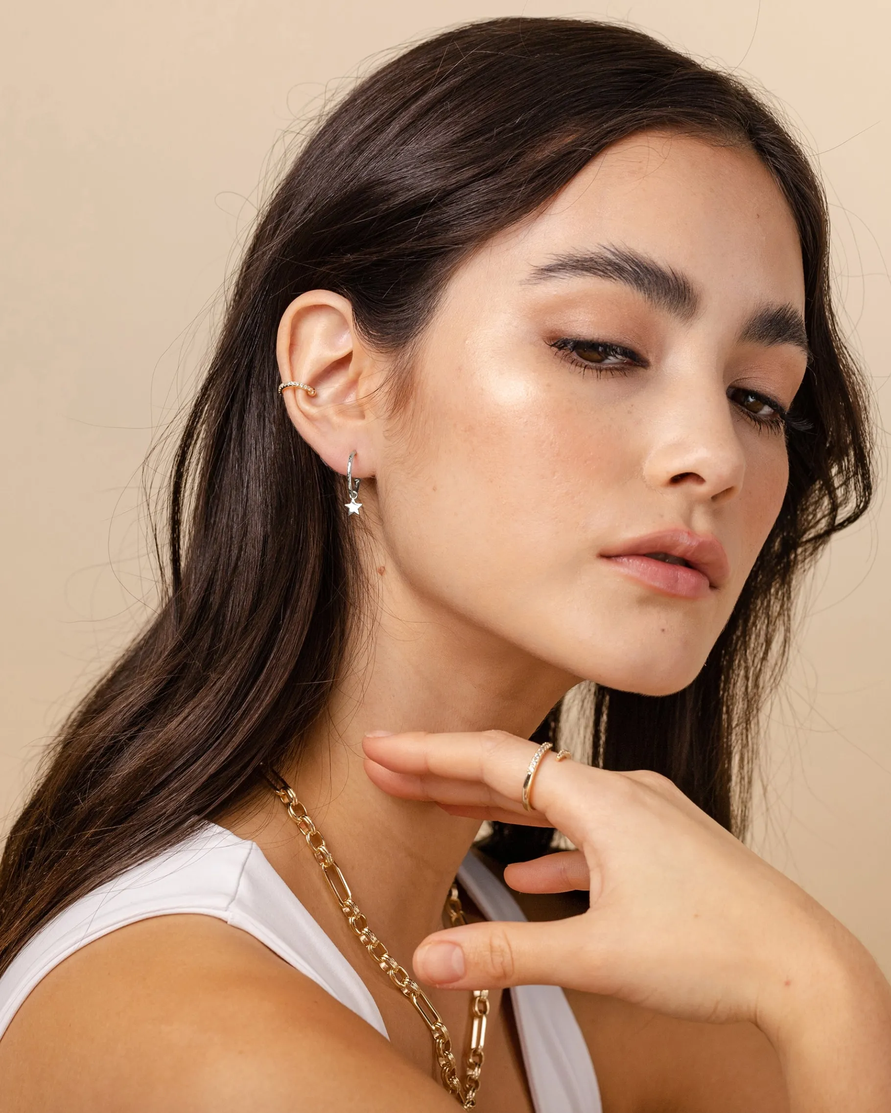 PAVOI Dangle & Threader|Hoops-Drop Star Hoops
