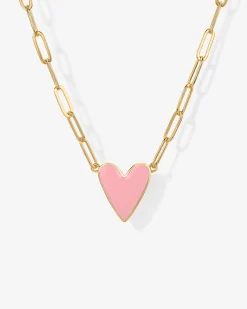 PAVOI Pendants-Enamel Heart Pendant Necklace