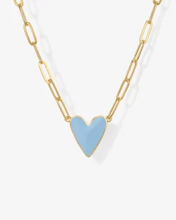PAVOI Pendants-Enamel Heart Pendant Necklace