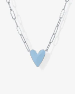 PAVOI Pendants-Enamel Heart Pendant Necklace