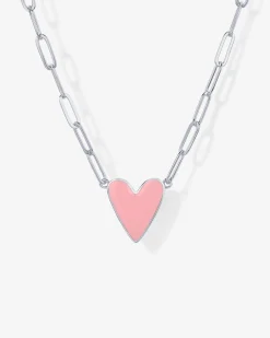PAVOI Pendants-Enamel Heart Pendant Necklace