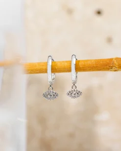 PAVOI Dangle & Threader|Huggies-Evil Eye Huggies