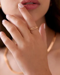 PAVOI Stackable|Anxiety-Four Ways Spinning Anxiety Ring