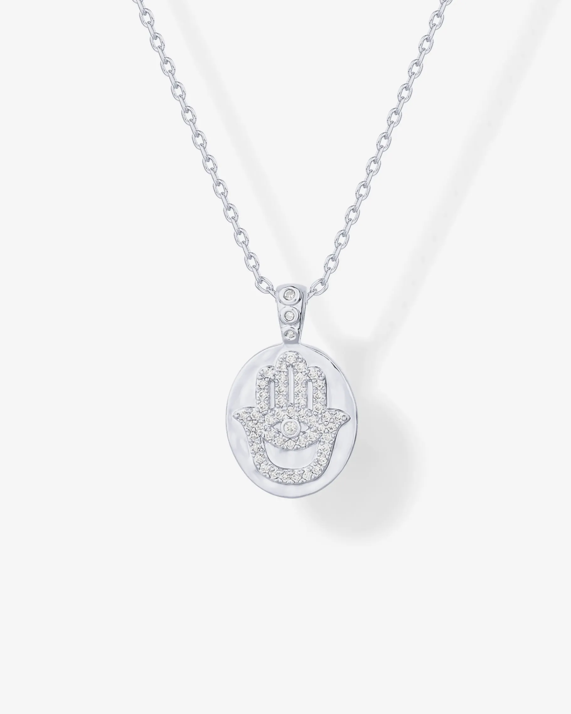 PAVOI Pendants-Hammered Coin Hamsa Pendant