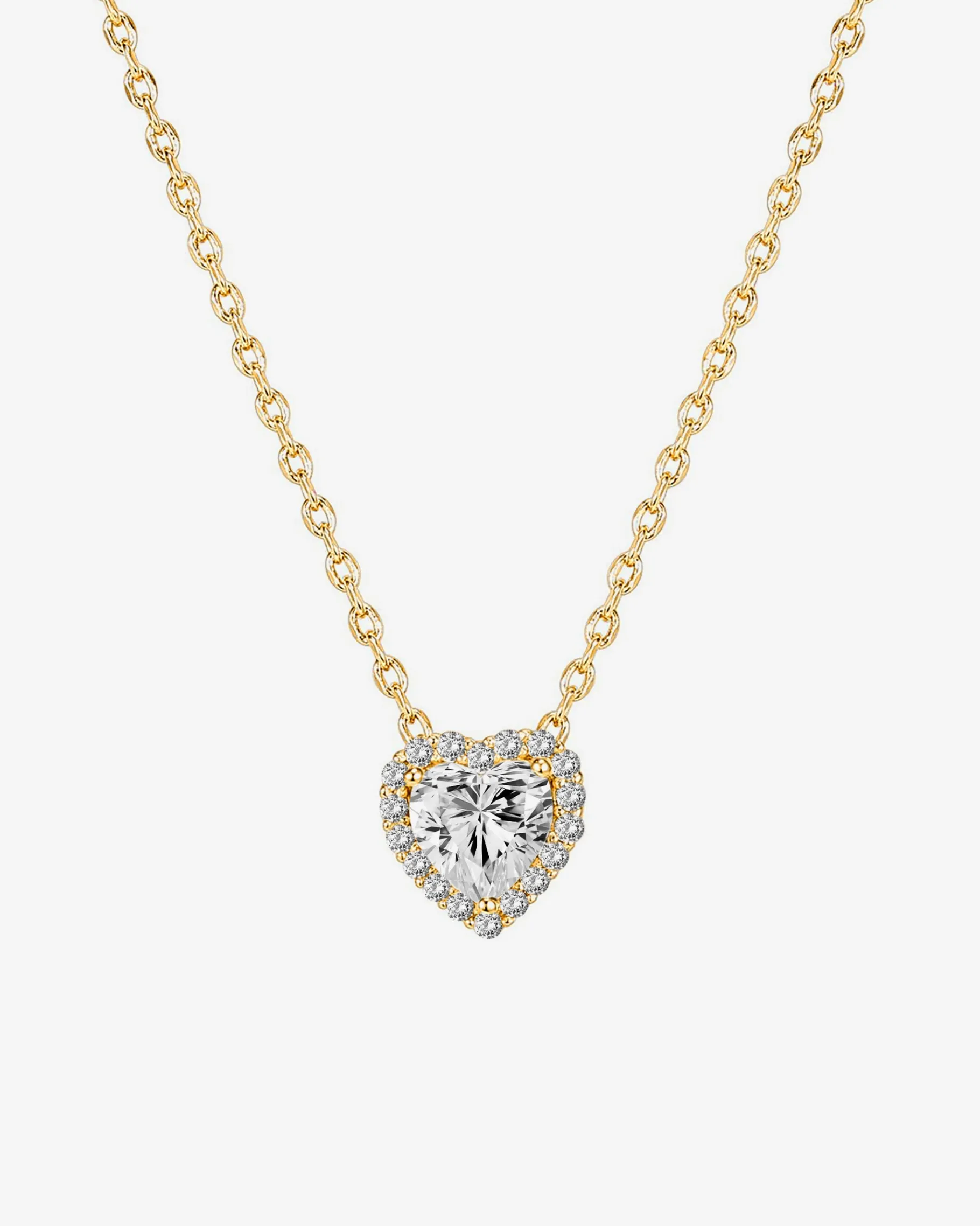 PAVOI Pendants-Heart Halo Necklace