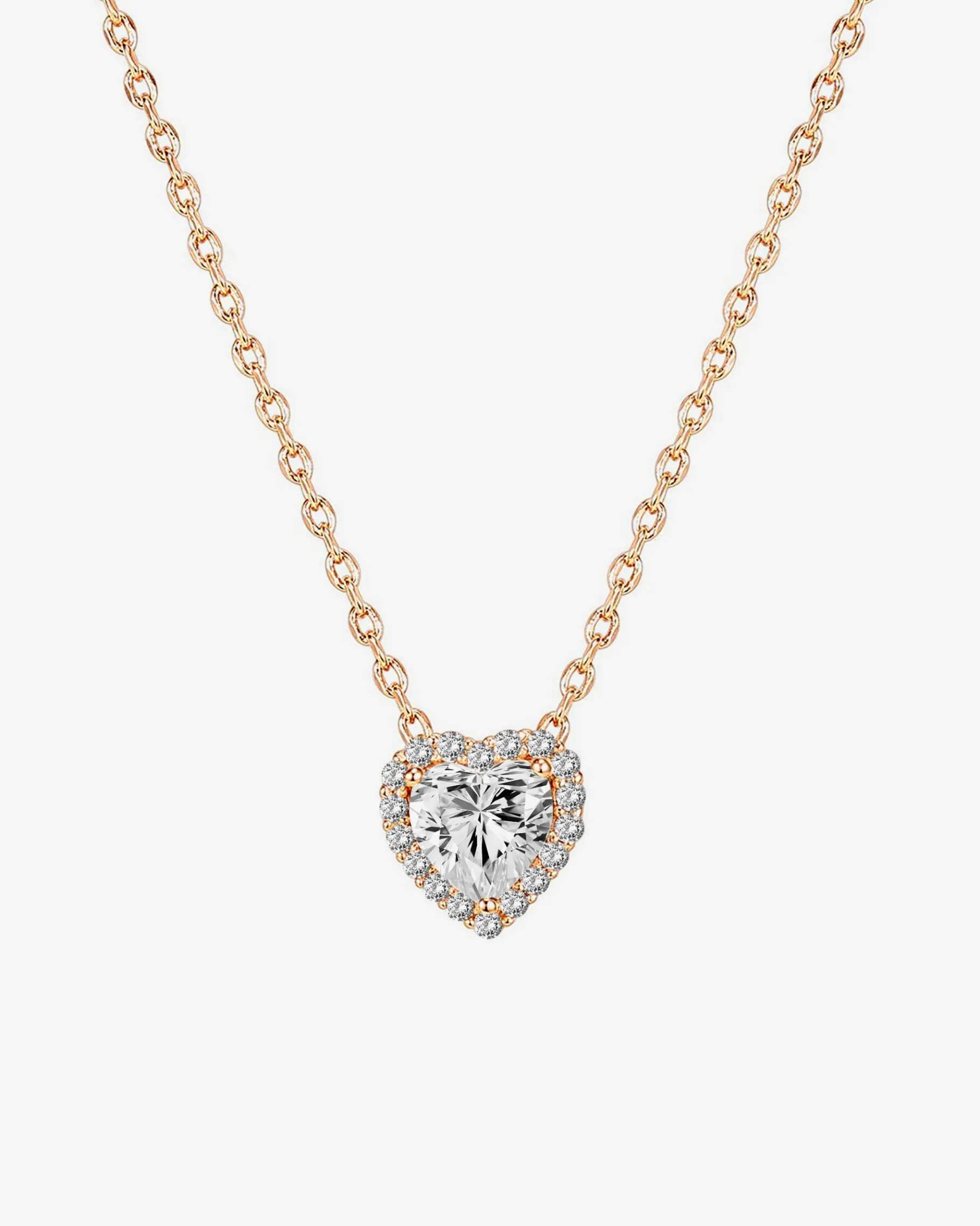 PAVOI Pendants-Heart Halo Necklace