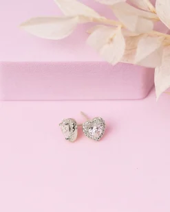 PAVOI Studs-Heart Halo Studs
