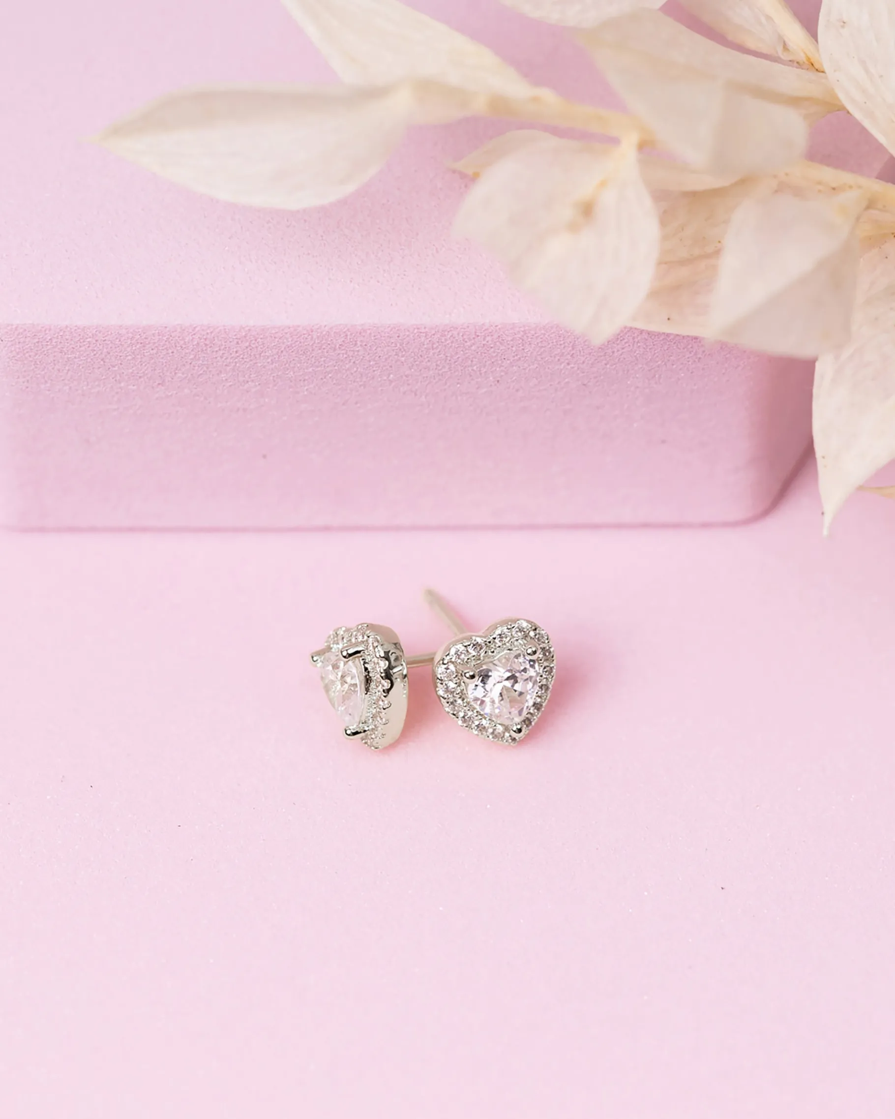 PAVOI Studs-Heart Halo Studs