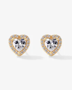 PAVOI Studs-Heart Halo Studs