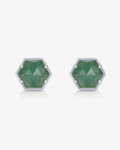 PAVOI Studs-Hexagon Gemstone Stud Earrings