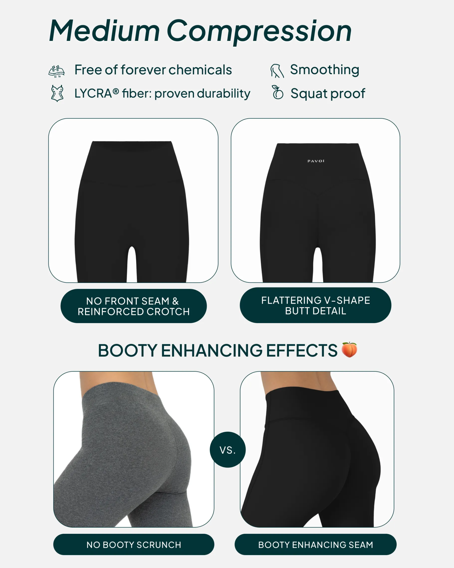 PAVOI Leggings|Tall Length-High-Waisted Butt Lifting Tall-Length Yoga Leggings