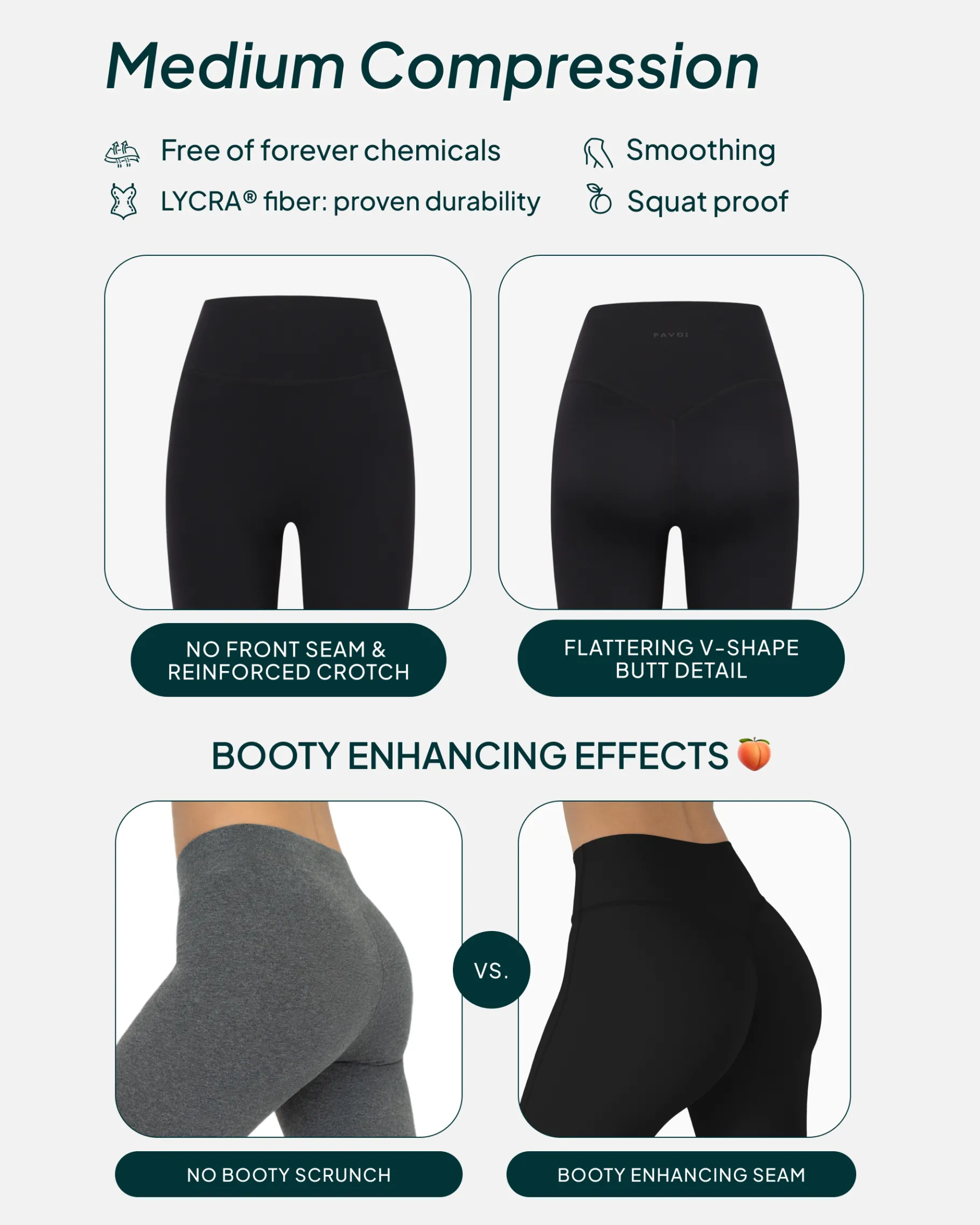 PAVOI Leggings|Tall Length-High-Waisted Butt Lifting Tall-Length Yoga Leggings