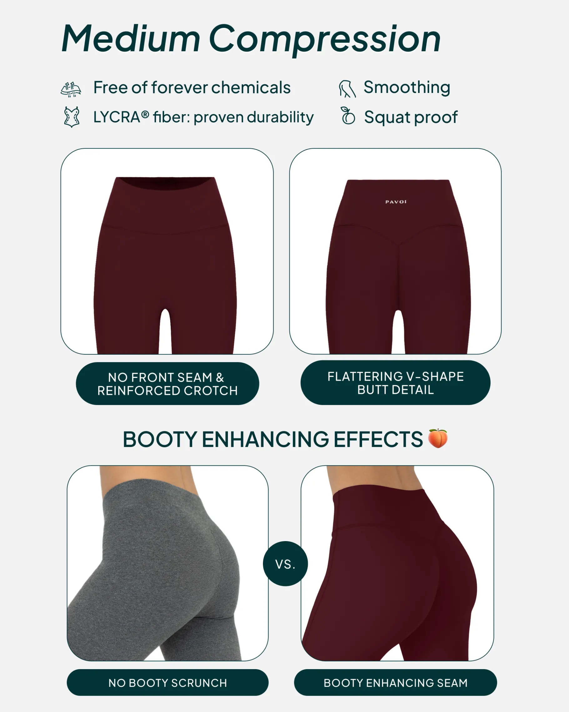 PAVOI Leggings|Tall Length-High-Waisted Butt Lifting Tall-Length Yoga Leggings
