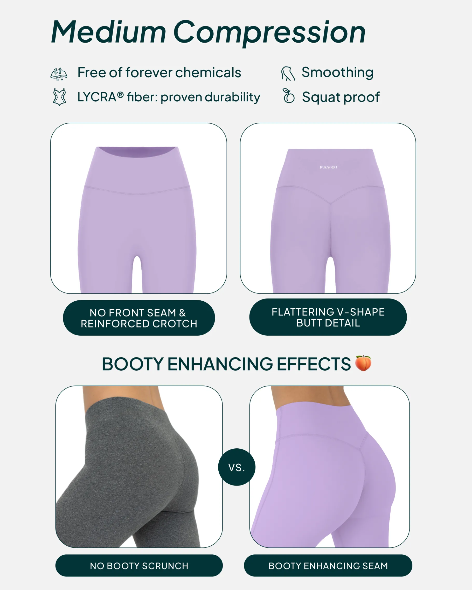 PAVOI Leggings|Tall Length-High-Waisted Butt Lifting Tall-Length Yoga Leggings