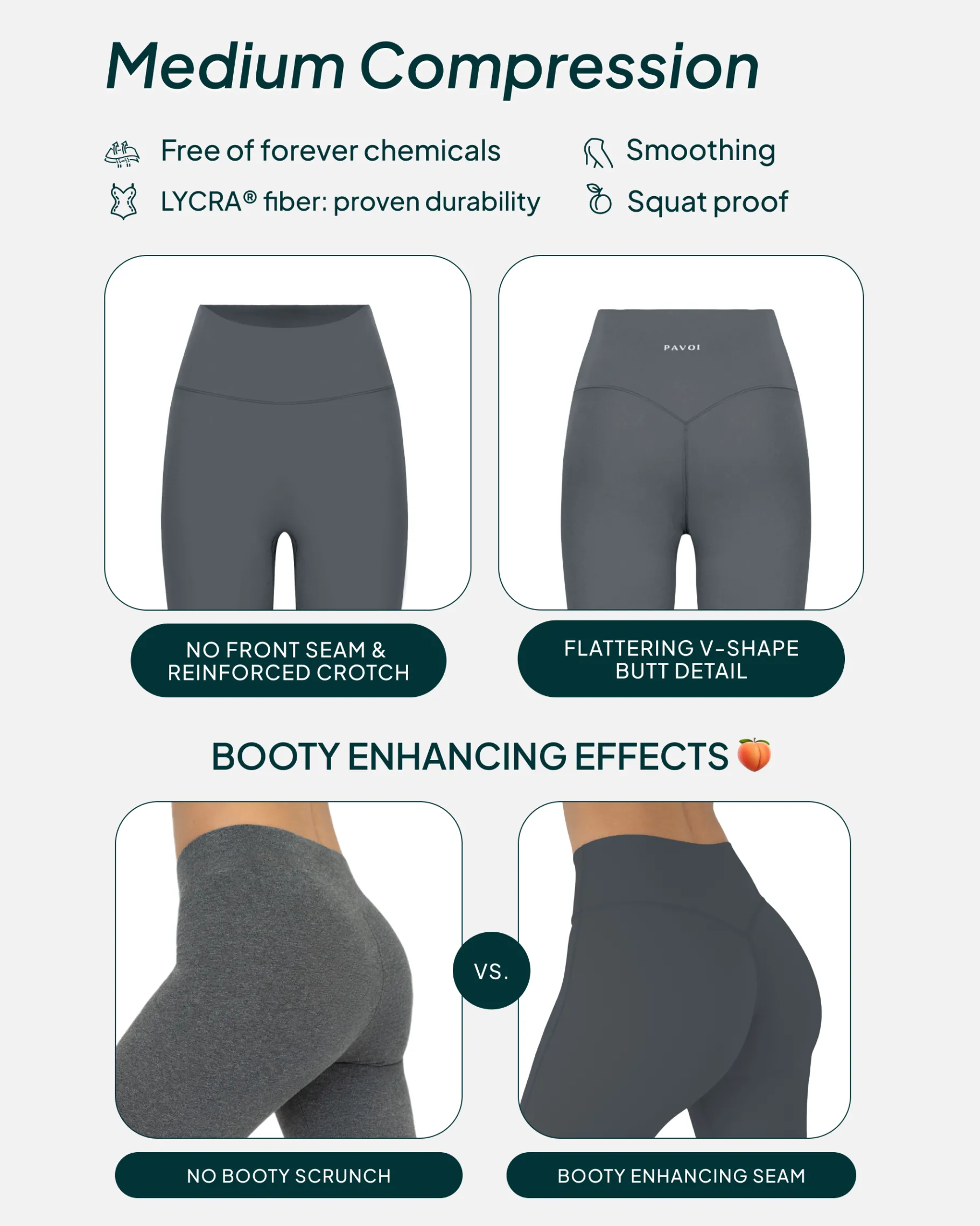 PAVOI Leggings|Tall Length-High-Waisted Butt Lifting Tall-Length Yoga Leggings