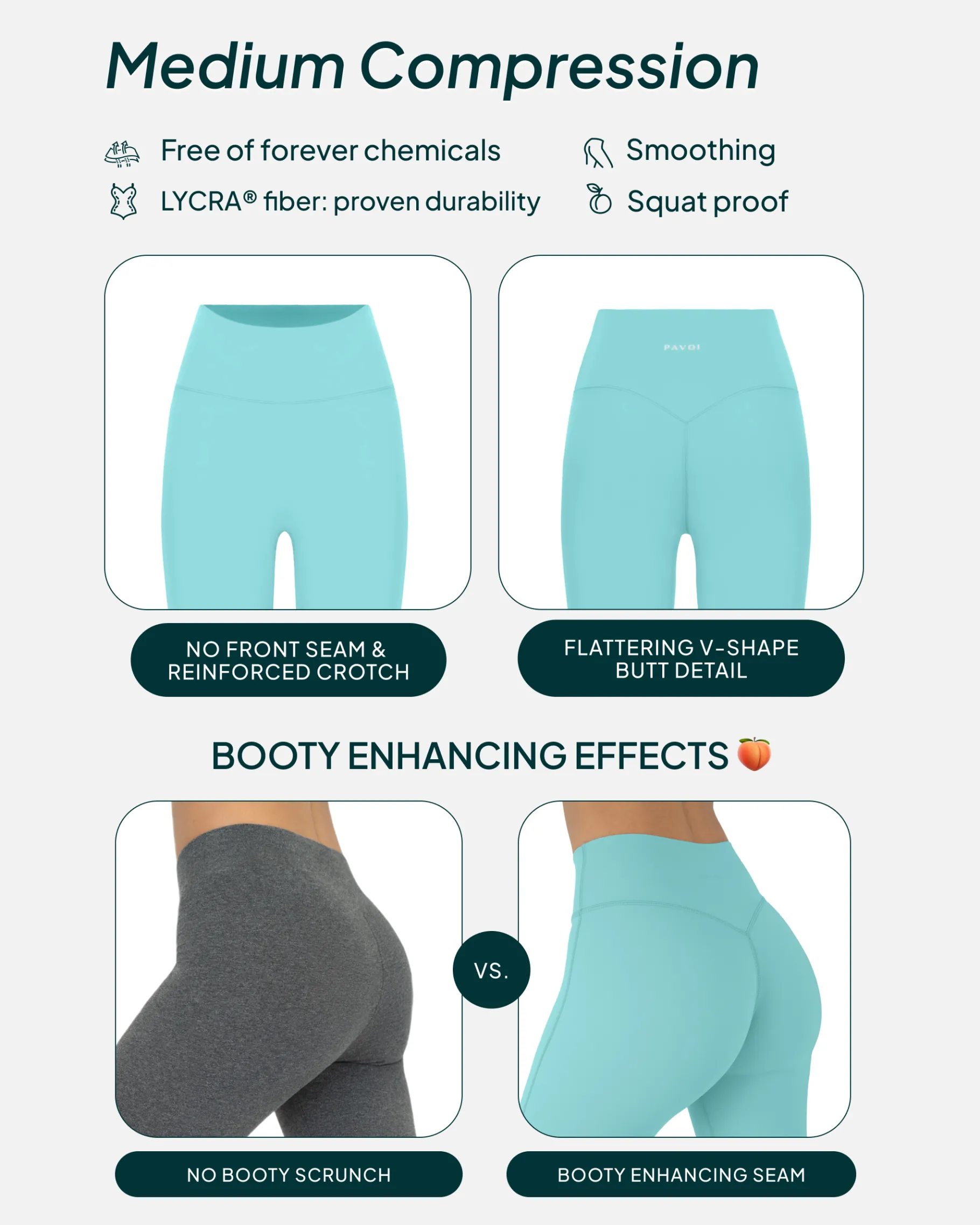PAVOI Leggings|Tall Length-High-Waisted Butt Lifting Tall-Length Yoga Leggings