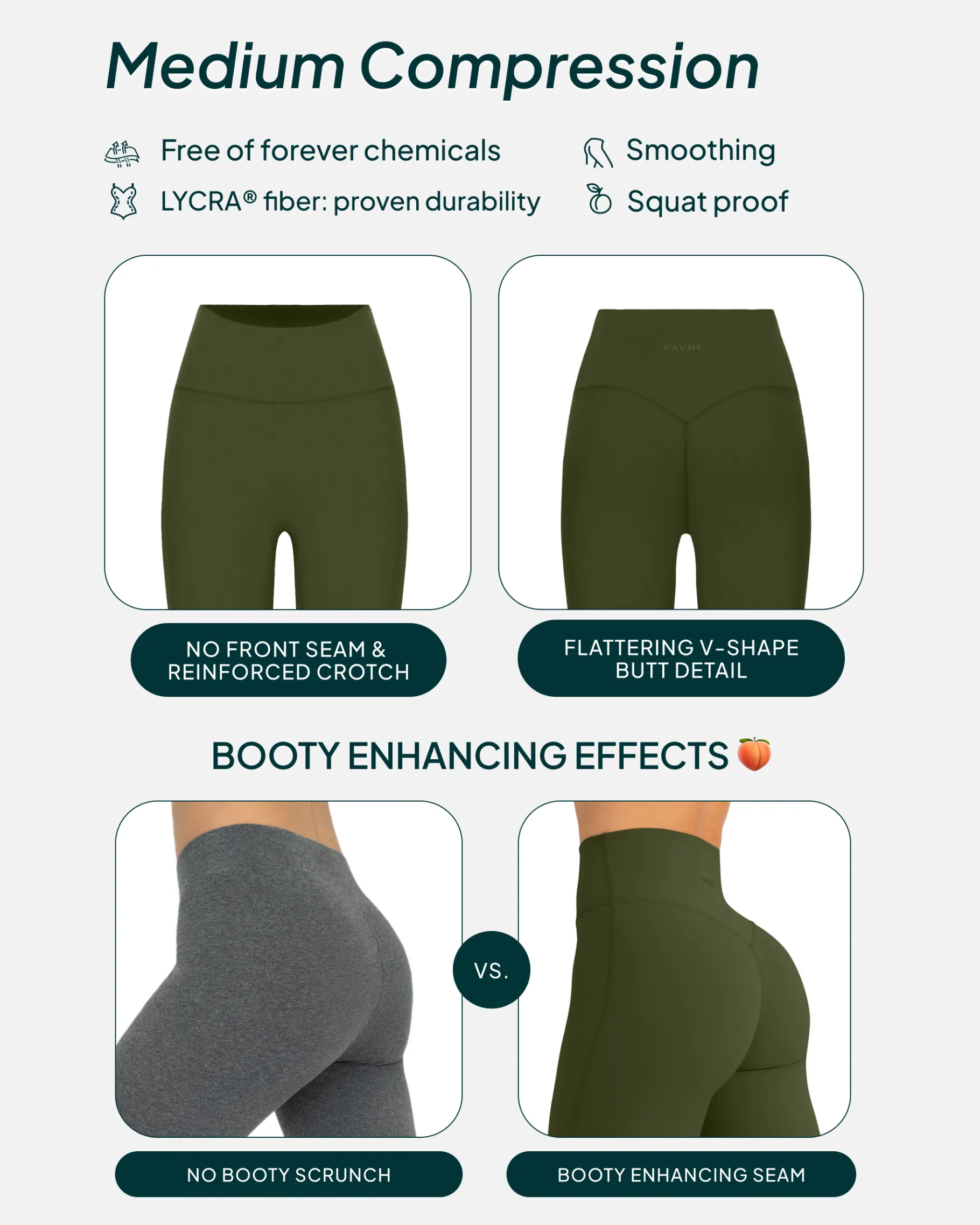 PAVOI Leggings|Tall Length-High-Waisted Butt Lifting Tall-Length Yoga Leggings