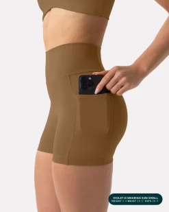 PAVOI With Pockets|4" Inseam-High-Waisted Butt Lifting 4" Biker Shorts with Pockets