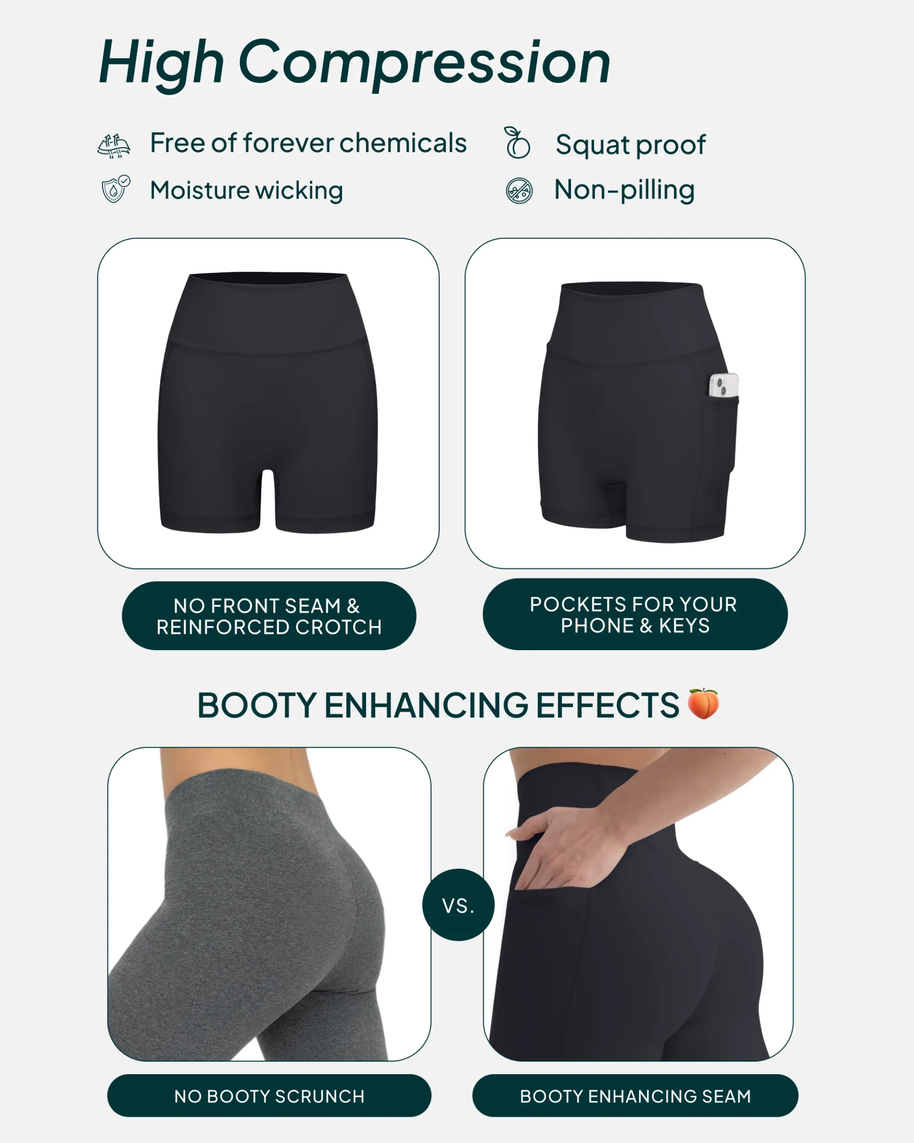 PAVOI With Pockets|6" Inseam-High-Waisted Butt Lifting 6" Biker Shorts with Pockets