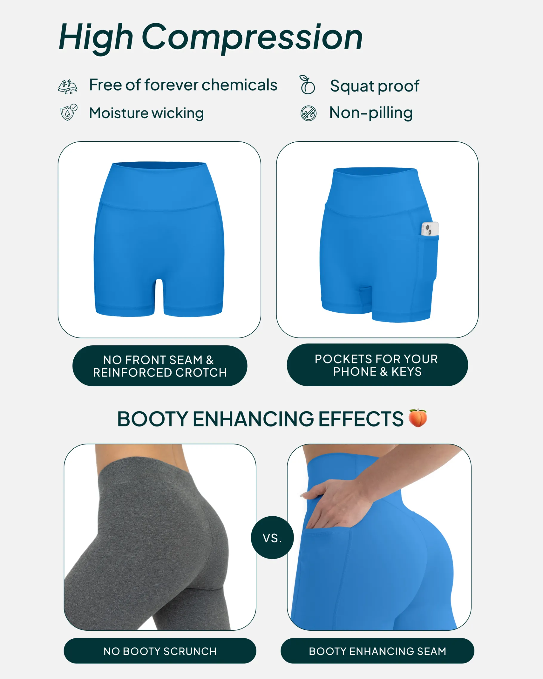 PAVOI With Pockets|6" Inseam-High-Waisted Butt Lifting 6" Biker Shorts with Pockets