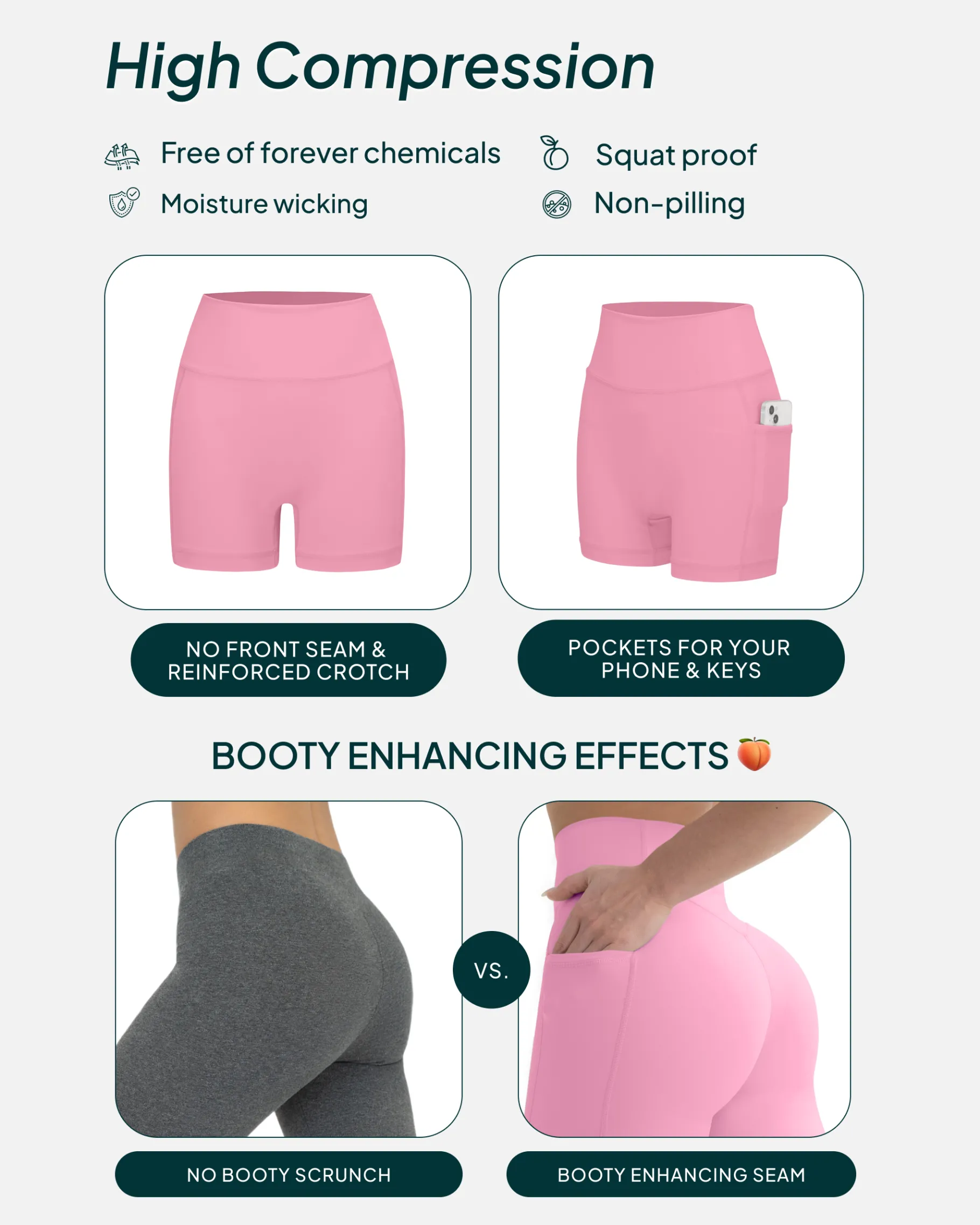 PAVOI With Pockets|6" Inseam-High-Waisted Butt Lifting 6" Biker Shorts with Pockets