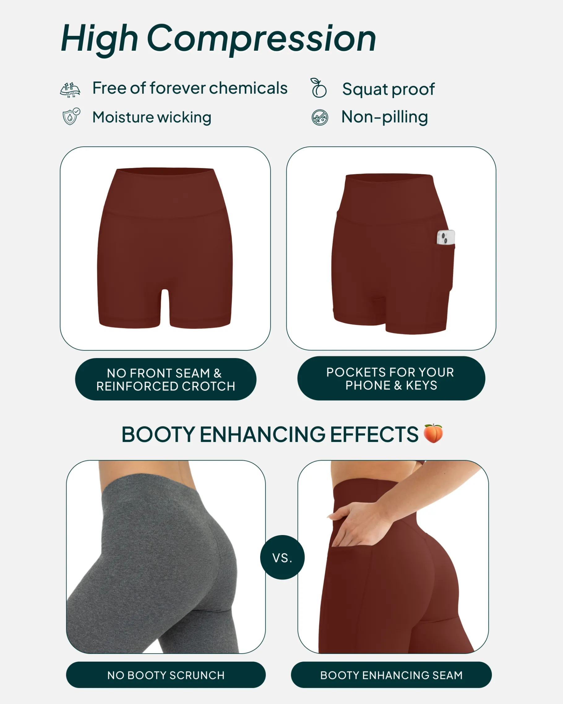 PAVOI With Pockets|6" Inseam-High-Waisted Butt Lifting 6" Biker Shorts with Pockets