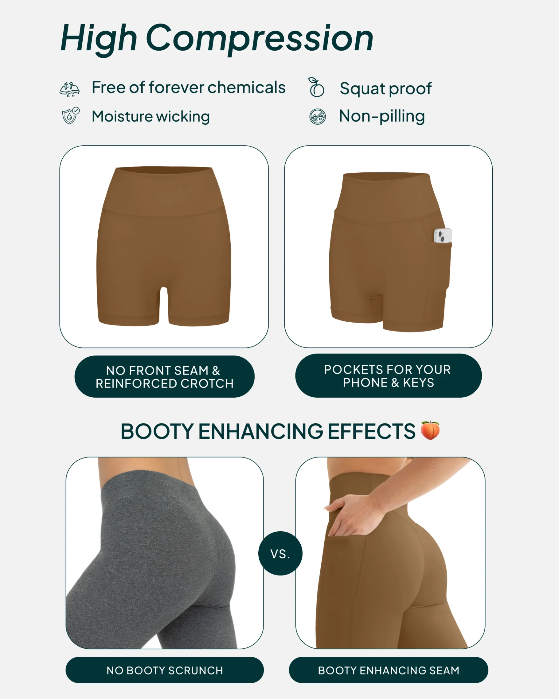 PAVOI With Pockets|6" Inseam-High-Waisted Butt Lifting 6" Biker Shorts with Pockets
