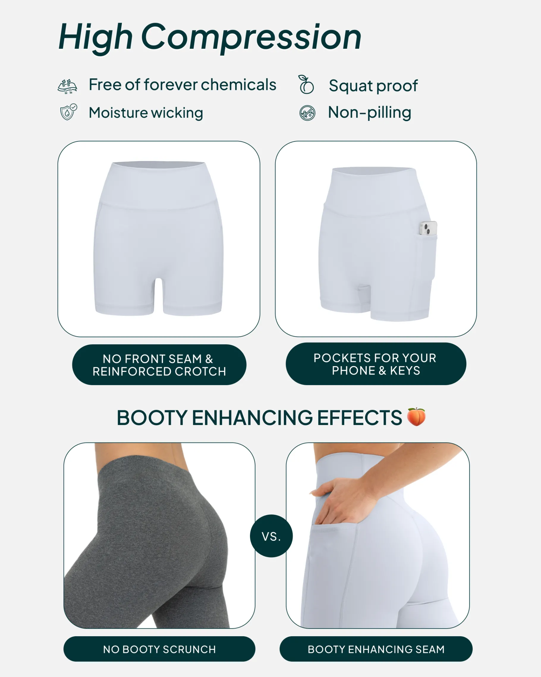 PAVOI With Pockets|6" Inseam-High-Waisted Butt Lifting 6" Biker Shorts with Pockets