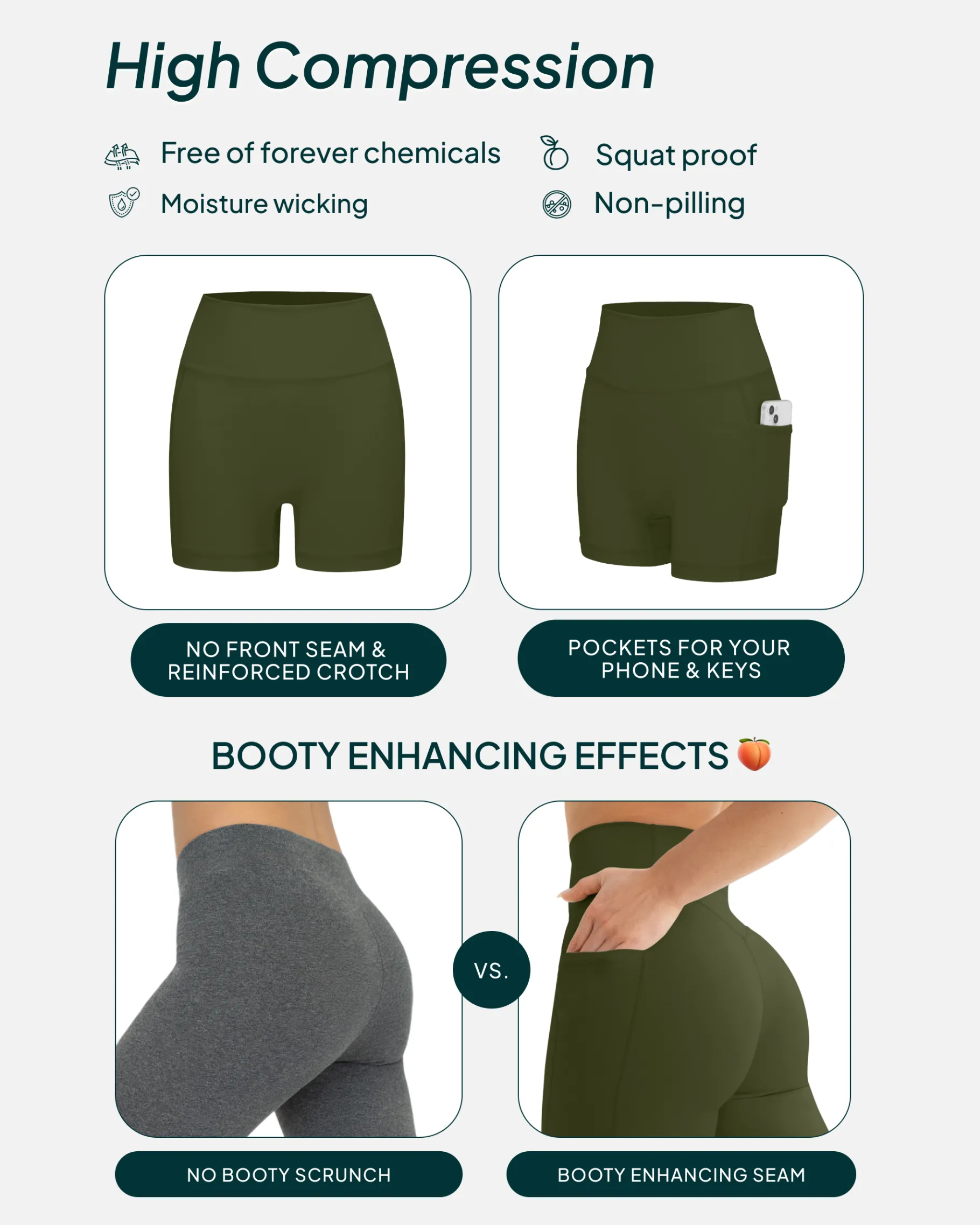 PAVOI With Pockets|6" Inseam-High-Waisted Butt Lifting 6" Biker Shorts with Pockets