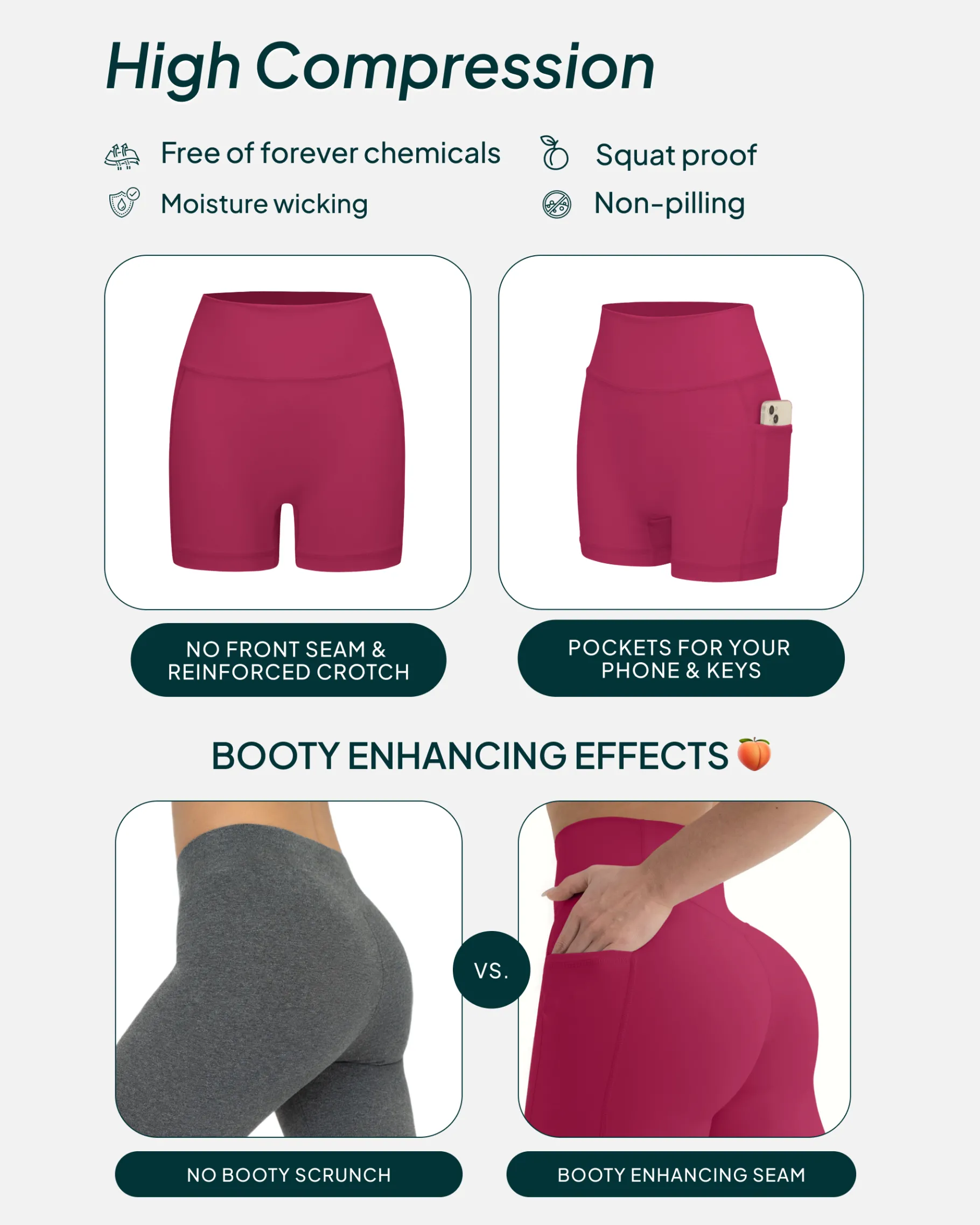 PAVOI With Pockets|6" Inseam-High-Waisted Butt Lifting 6" Biker Shorts with Pockets