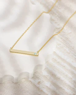 PAVOI Pendants-Horizontal Birthstone Bar Necklace