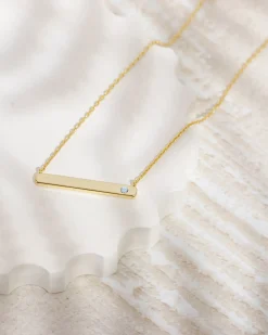 PAVOI Pendants-Horizontal Birthstone Bar Necklace