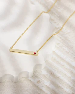 PAVOI Pendants-Horizontal Birthstone Bar Necklace