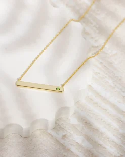 PAVOI Pendants-Horizontal Birthstone Bar Necklace