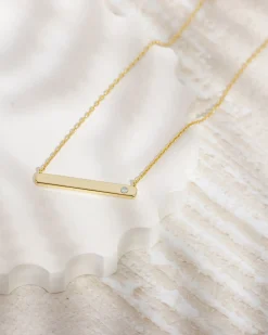 PAVOI Pendants-Horizontal Birthstone Bar Necklace